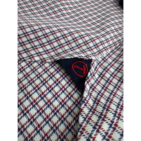 Hammer Made Men Shirt 17 43 Flip Cuff Long Sleeve Button Up Red White Blue - Picture 6 of 10